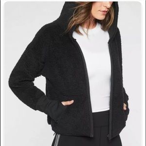 Athleta Reversible Teddy Sweatshirt, black, sz XL